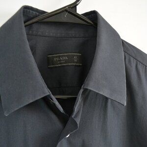 Prada Navy Button Down Size 41 / 16